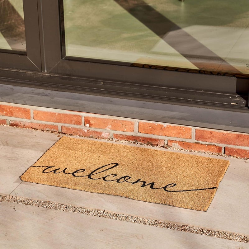 Kankun Coco Coir Door Mat with Heavy Duty Backing, Welcome Doormat (17" x 30"), Doormat Entrance (Welcome1-1Pack) - Image 2